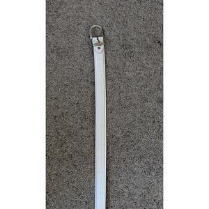 Versace White Genuine Leather Belt Size 38 Silver Buckle Logo Keeper 2019